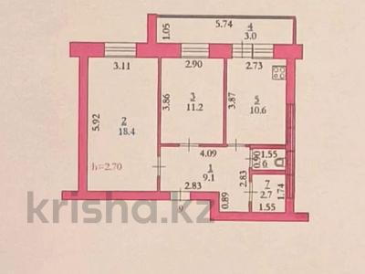 2-комнатная квартира · 56.4 м² · 2/9 этаж, Нур Актобе 4 МИКРАЙОН за 14 млн 〒