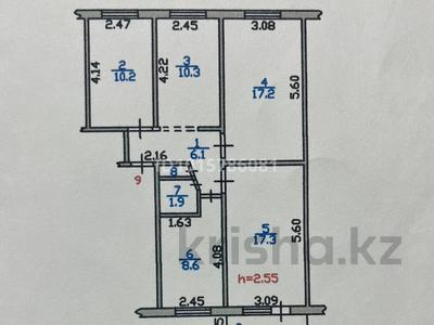 4-комнатная квартира · 80 м² · 3/5 этаж, Жастар ш/а 38 за 30 млн ₸ в Талдыкоргане, мкр Жастар