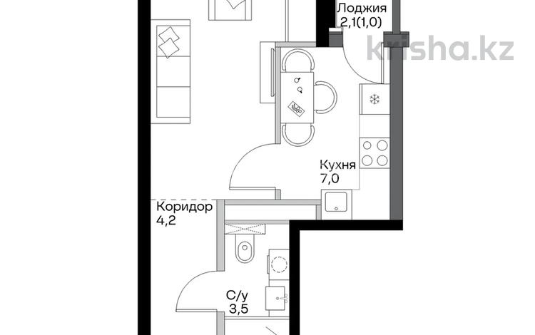1-комнатная квартира · 30 м² · 4/7 этаж, Естай 39/3 4 за 16.5 млн ₸ в Алматы, Медеуский р-н — фото 8