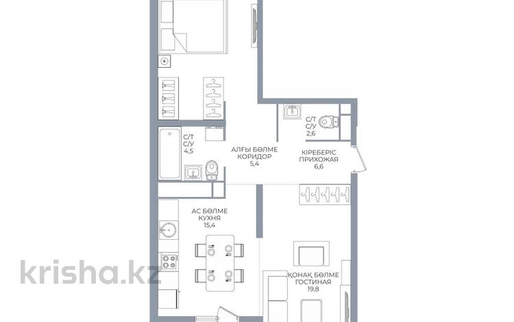 3-бөлмелі пәтер · 80 м², Сатпаева 90/58, бағасы: 58.3 млн ₸ в Алматы, Бостандыкский р-н — фото 2