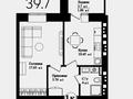 1-комнатная квартира · 39.93 м² · 8/12 этаж, Бейбарыс Султан 25/5 — Парк Коктал НАЛИЧКА за ~ 14.4 млн ₸ в Астане, Сарыарка р-н — фото 3