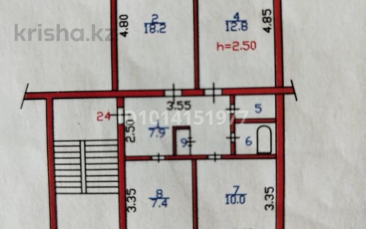 3-комнатная квартира · 63.3 м² · 3/5 этаж, ул. Ак. Сатпаева за 22.5 млн ₸ в Семее — фото 2