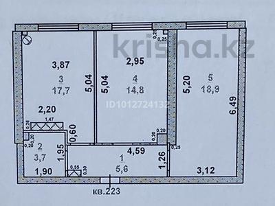 2-бөлмелі пәтер · 60.7 м² · 9/9 қабат, мкр Тараз, Байтерекова 2б — Рыскулова, бағасы: 31.5 млн ₸ в Шымкенте, Аль-Фарабийский р-н