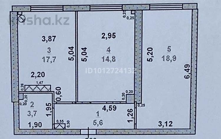 2-бөлмелі пәтер · 60.7 м² · 9/9 қабат, мкр Тараз, Байтерекова 2б — Рыскулова, бағасы: 31.5 млн ₸ в Шымкенте, Аль-Фарабийский р-н — фото 2
