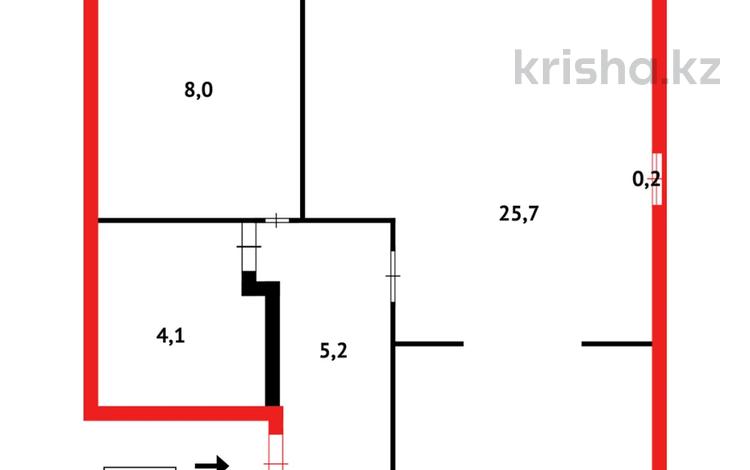 1-комнатная квартира, 43.2 м², 3/4 этаж, мкр Новый Город, Жамбыла 5 — Костенко