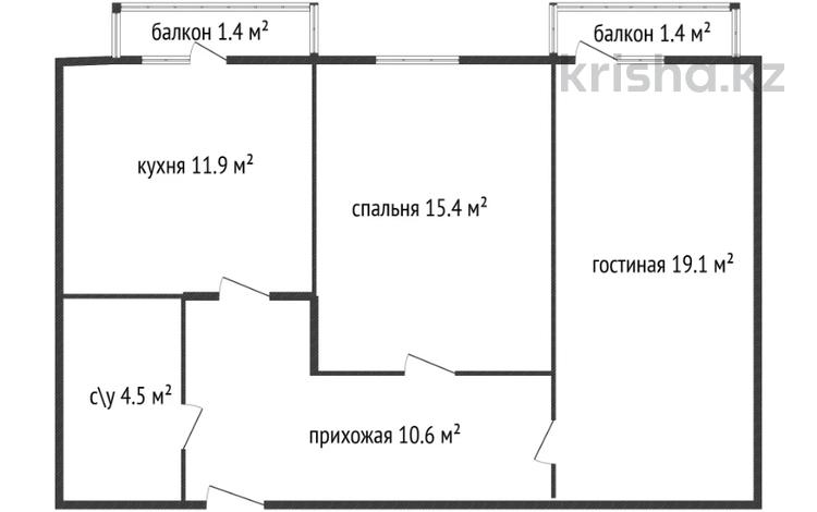 2-комнатная квартира · 66 м² · 2/5 этаж, мкр Асар-2, Микрорайон Асар 2 за 26 млн ₸ в Шымкенте, Абайский р-н — фото 2
