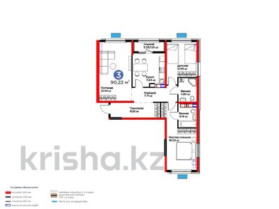 3-бөлмелі пәтер · 91 м², Толеметова, возле DENDRO SAYABAQ, бағасы: ~ 38.4 млн ₸ в Шымкенте, Абайский р-н