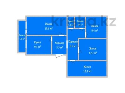 4-бөлмелі пәтер, 83.5 м², 6/6 қабат, Амангельды 37, бағасы: 24.6 млн 〒 в Костанае