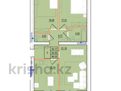 3-бөлмелі пәтер, 86.09 м², 2/9 қабат, Набережная 24 — Шухова, бағасы: ~ 32.7 млн 〒 в Петропавловске