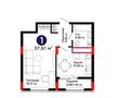 1-комнатная квартира · 37.8 м² · 13/14 этаж, Улы Дала 10а за 24.7 млн ₸ в Астане, Нура р-н — фото 2