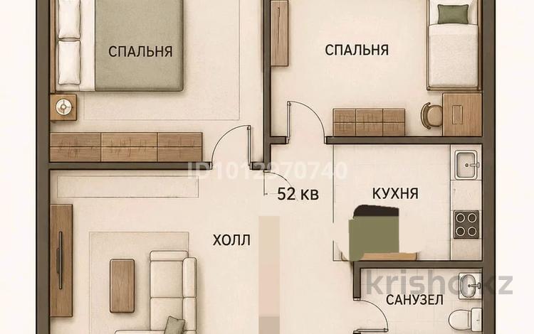 2-бөлмелі пәтер · 52 м² · 4/10 қабат, Сейфуллина 51, бағасы: 26.5 млн ₸ в Алматы, Турксибский р-н — фото 2