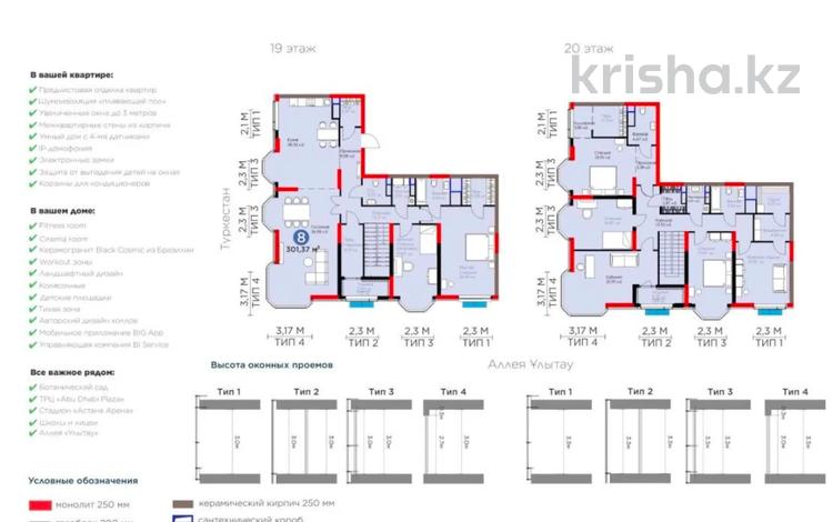 8-комнатная квартира · 301 м² · 19/20 этаж, Е 116 2 за 750 млн ₸ в Астане — фото 2