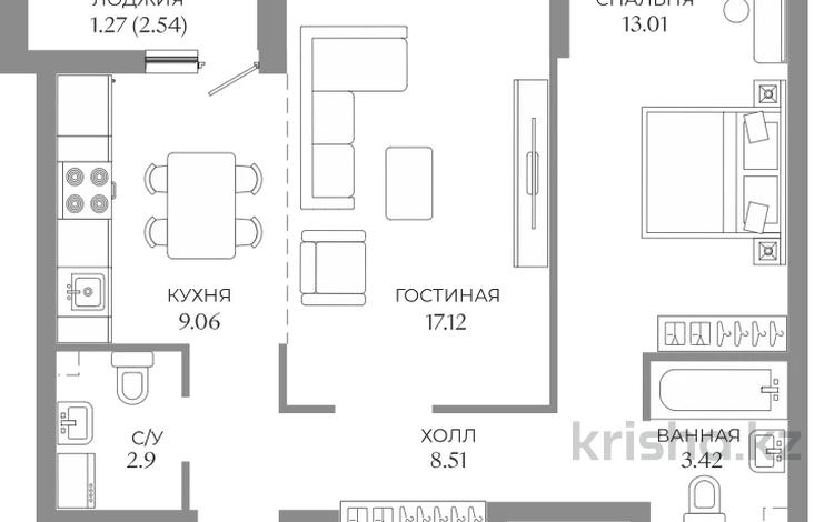 2-бөлмелі пәтер · 55.29 м² · 2/9 қабат, Толе би 43 — БЕЗ КОМИССИИ / РАССРОЧКА / ИПОТЕКА, бағасы: ~ 30.6 млн ₸ в Астане, Нура р-н — фото 10