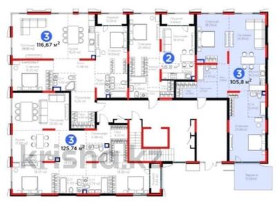 3-комнатная квартира · 105.8 м² · 1/3 этаж, Култобе за 143 млн ₸ в Алматы