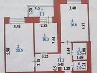 2-комнатная квартира, 65.18 м², 2/10 этаж, Култобе 11 за 23.7 млн 〒 в Астане, р-н Байконур