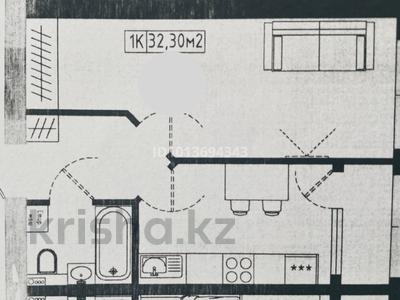 1-комнатная квартира · 32.3 м² · 9/10 этаж, Е-128 2 за 12.1 млн ₸ в Астане, Нура р-н
