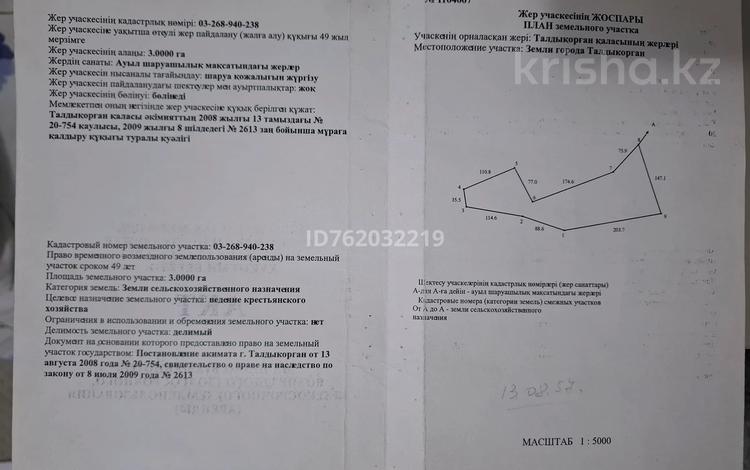 Участок · 3000 соток, Талдыкорган за 12 млн 〒 — фото 2