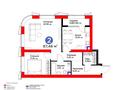 2-бөлмелі пәтер · 68 м² · 3 қабат, Кунаева, бағасы: 85.7 млн ₸ в Шымкенте, Аль-Фарабийский р-н