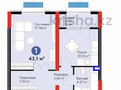 1-комнатная квартира · 43 м² · 2/4 этаж, Кульджинский тр-т 80/1 за 42.5 млн ₸ в Алматы, Медеуский р-н