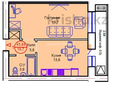 1-комнатная квартира, 43.8 м², 11/12 этаж, тауельсиздик 34/7 — тц астана молл за 15.5 млн 〒 в Астане, Алматы р-н