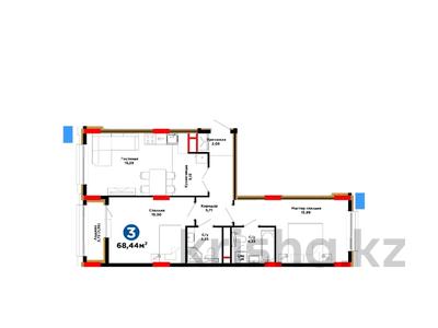 3-комнатная квартира · 68.44 м², Шоссе Коргалжын 24/2 за ~ 31.6 млн ₸ в Астане, Нура р-н
