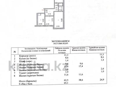 3-комнатная квартира, 63.5 м², 1/9 этаж, Абая 81 за 24 млн 〒 в Петропавловске
