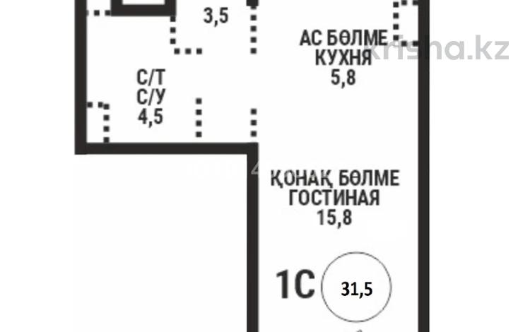 1-бөлмелі пәтер · 31.5 м² · 5/12 қабат, Райымбека 210/27, бағасы: 28 млн ₸ в Алматы, Алмалинский р-н — фото 10