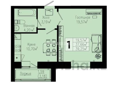 1-бөлмелі пәтер, 39.25 м², 1/5 қабат, Жамбыла Жабаева 22, бағасы: 11.5 млн 〒 в Косшы