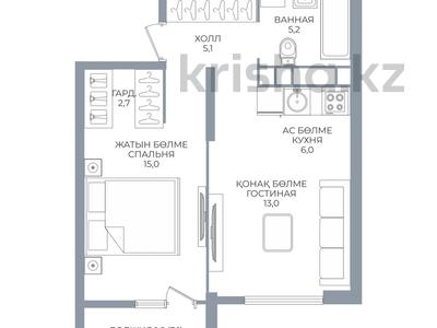 2-комнатная квартира · 48.5 м² · 10/16 этаж, Каныша Сатпаева 90/55Б за 42 млн ₸ в Алматы, Бостандыкский р-н