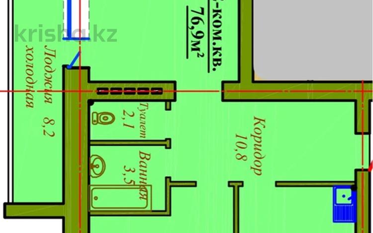2-комнатная квартира · 76.9 м² · 4/7 этаж, мкр. Алтын орда, Алия молдагулова 2а за ~ 29.2 млн 〒 в Актобе — фото 2
