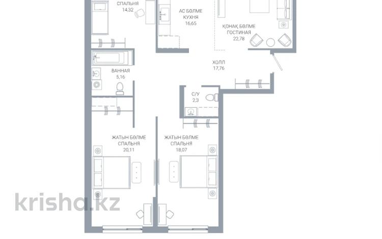4-комнатная квартира · 119 м² · 9/12 этаж, По ул. Ханов Керея и Жанибека, напротив Президентского парка 48 — ВИДОВАЯ!!! БЕЗ КОМИССИИ!!! ЗВОНИТЕ!!! за ~ 85.7 млн ₸ в Астане — фото 2
