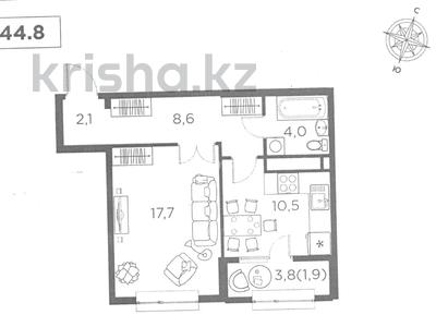 2-комнатная квартира, 44.8 м², 7/16 этаж, Утеген батыра за 27 млн 〒 в Алматы, Ауэзовский р-н