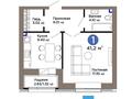 1-бөлмелі пәтер · 41.2 м² · 6/12 қабат, Турара Рыскулова 24 а, бағасы: 31 млн ₸ в Астане, Есильский р-н — фото 4