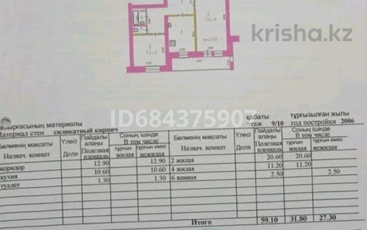 2-бөлмелі пәтер · 62.3 м² · 9/10 қабат, мкр Шанхай, Пожарского 36/2 — Пожарского Санкибая, бағасы: 13.5 млн ₸ в Актобе — фото 2