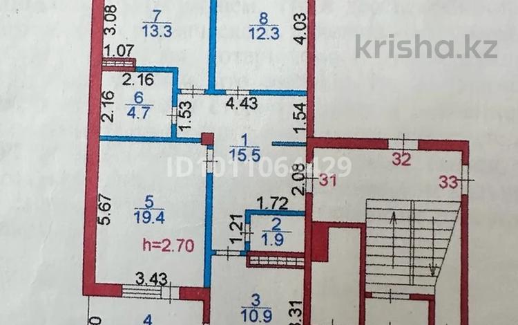 3-бөлмелі пәтер · 83.2 м² · 1/5 қабат, Абая 7/3, бағасы: 32 млн ₸ в Сатпаев — фото 2