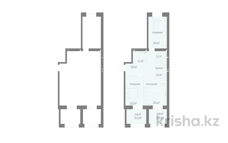 3-бөлмелі пәтер · 78 м², мкр Михайловка , Крылова 15, бағасы: ~ 36.3 млн ₸ в Караганде, Казыбек би р-н — фото 2