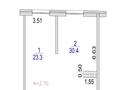 2-комнатная квартира · 53.7 м² · 7/8 этаж, Бурундайская 91/3 за 26 млн ₸ в Алматы, Турксибский р-н