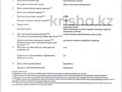 Жер телімі · 8 сотық, Тохтарова 138 — Карасай батыра, бағасы: 29.5 млн ₸ в Туздыбастау (Калинино)