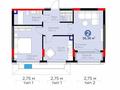 2-бөлмелі пәтер · 56.36 м² · 2/9 қабат, мкр Комсомольский, Жошыхана 10, бағасы: 48 млн ₸ в Астане, Есильский р-н