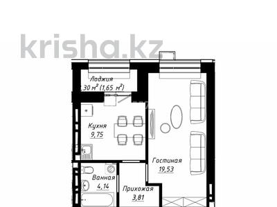1-бөлмелі пәтер · 38.88 м² · 6/9 қабат, Чингиз Айтматов 1, бағасы: 27 млн ₸ в Астане, Нура р-н