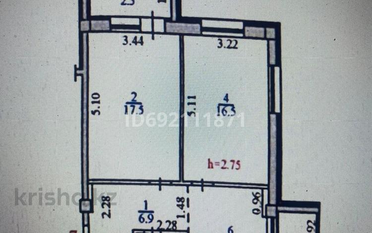2-комнатная квартира, 61 м², 3/12 этаж, Нахимова 51 за 71.5 млн 〒 в Алматы, Бостандыкский р-н — фото 2