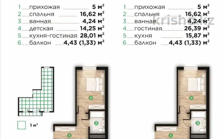 3-бөлмелі пәтер · 72 м² · 6/7 қабат, Илияса Есенберлина 80, бағасы: 32.4 млн ₸ в Усть-Каменогорске — фото 2