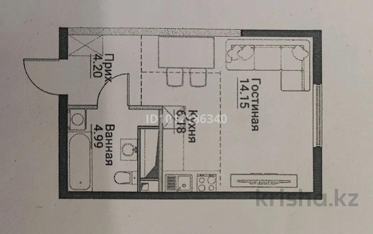 1-бөлмелі пәтер · 29 м² · 6/12 қабат, ул. Фадеева, 38г, бағасы: 23 млн ₸ в Алматы, Алатауский р-н — фото 2