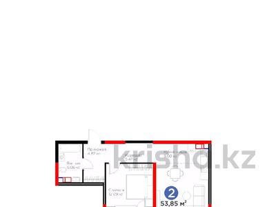 2-комнатная квартира · 54 м² · 4/9 этаж, 18-й микрорайон, Рыскулова 33 за 37.5 млн 〒 в Шымкенте, Аль-Фарабийский р-н