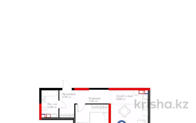 2-бөлмелі пәтер · 54 м² · 4/9 қабат, 18-й микрорайон, Рыскулова 33, бағасы: 37.5 млн ₸ в Шымкенте, Аль-Фарабийский р-н — фото 2
