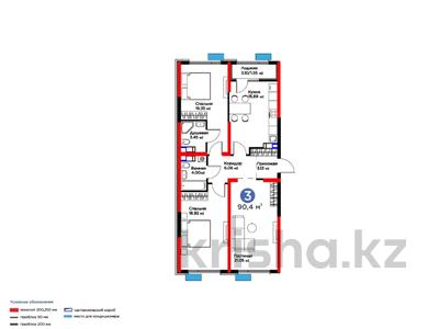 3-бөлмелі пәтер · 91 м², Туркия, бағасы: 37.9 млн ₸ в Шымкенте, Абайский р-н