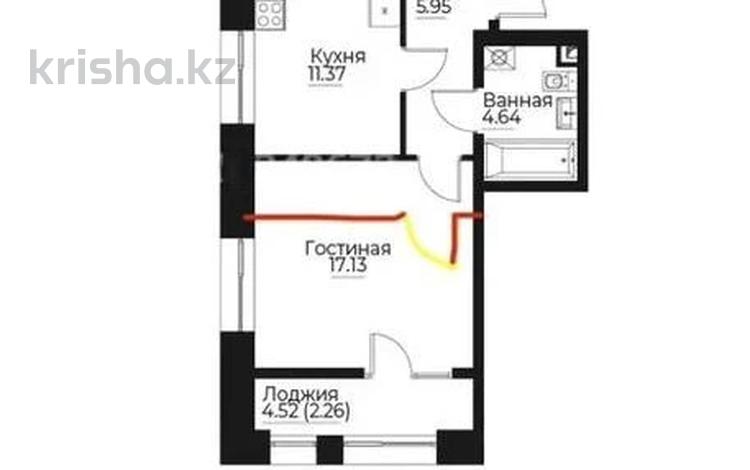 2-комнатная квартира · 41.5 м² · 2/9 этаж, Навои 58/4 за 42 млн ₸ в Алматы, Ауэзовский р-н — фото 2