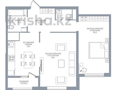 2-комнатная квартира · 70 м² · 7/16 этаж, Сатпаева 90/58 за 55 млн ₸ в Алматы, Бостандыкский р-н