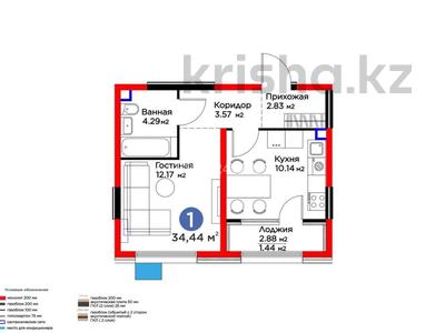 1-комнатная квартира · 34.44 м² · 1/6 этаж, мкр Кайрат 716/16 — ГОРЯЧАЯ ЦЕНА за 32 млн ₸ в Алматы, Турксибский р-н
