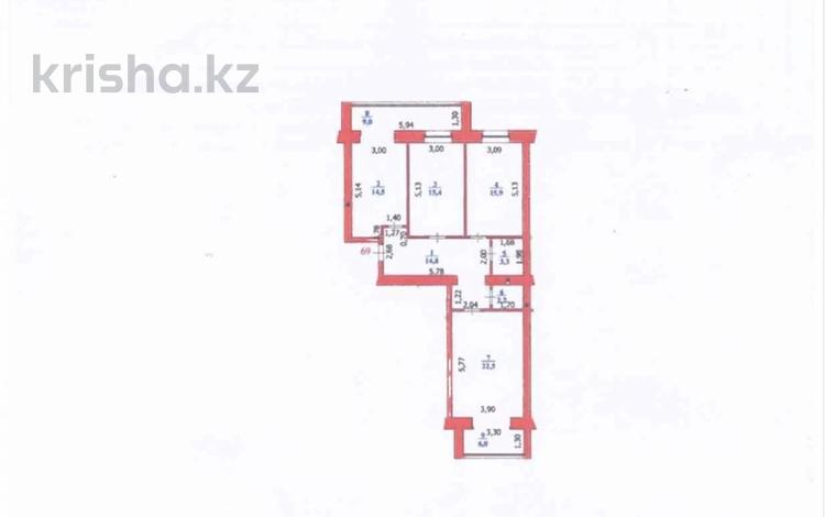 3-комнатная квартира · 103.6 м² · 8/10 этаж, молдавская 2/1 за ~ 31.1 млн 〒 в Уральске — фото 2